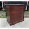 Image 2 : LEATHER TOP SERPENTINE FRONT SMALL WOODEN DRESSER