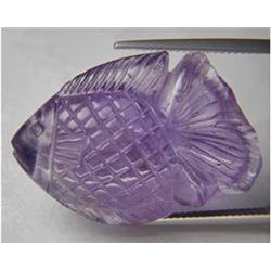 50.32ct RARE Natural Brazil Purple Amethyst Hand Cut Carved Fish RETAIL $4150 (GEM-8372)