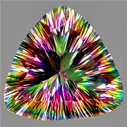 20.65ct RARE  Concave Cut Top AAA Rainbow Mystic Quartz FLAWLESS (GEM-8241)