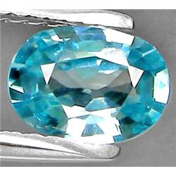 1.37ct RARE  Top AAA Oval Cut Blue Green Zircon VVS (GEM-8334)