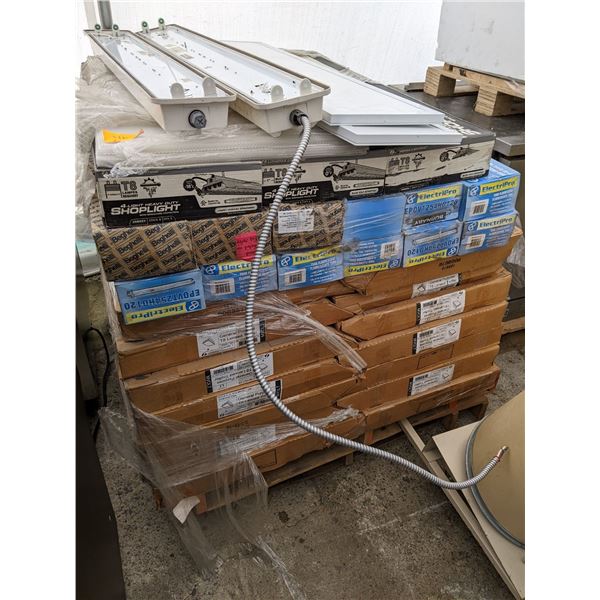Pallet of heavy duty lights & covers includes Electripro/4 light