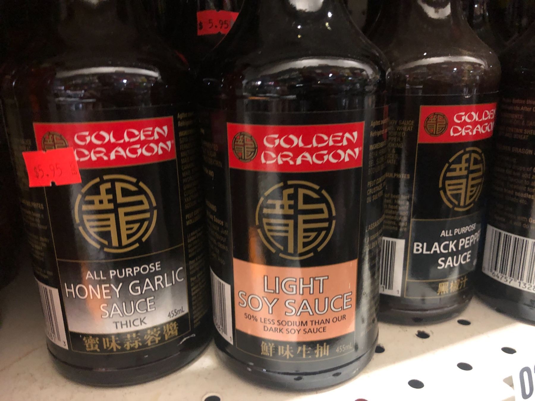 Large group of assorted Golden Dragon sauces Allpurpose honey garlic