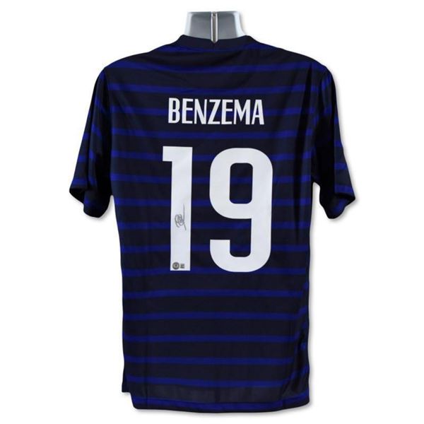 France National Team Jersey (2021) Autographed by Professional Footballer, Karim Benzema with Certif