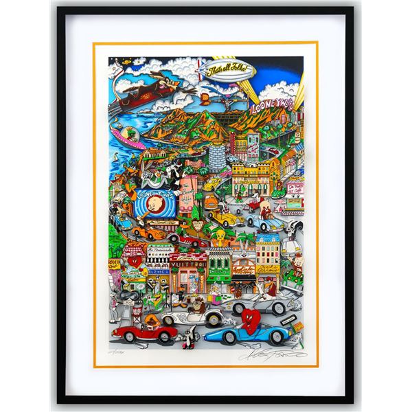 Charles Fazzino- 3D Construction Silkscreen Serigraph "Looneywood"