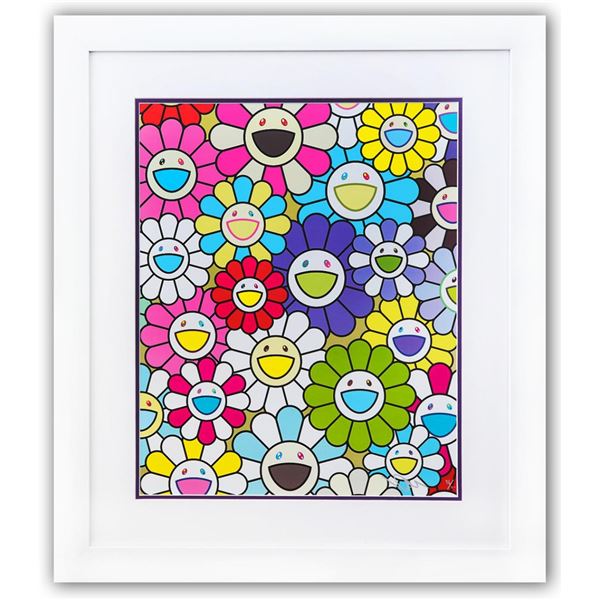 Takashi Murakami- Offset Lithograph "Small Flower Paintings: Pink, Purple and Various Colors"