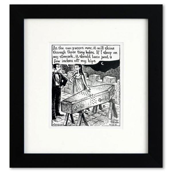 Bizarro, "Vampire Hips" is a Framed Original Pen & Ink Drawing by Dan Piraro, Hand Signed with Lette