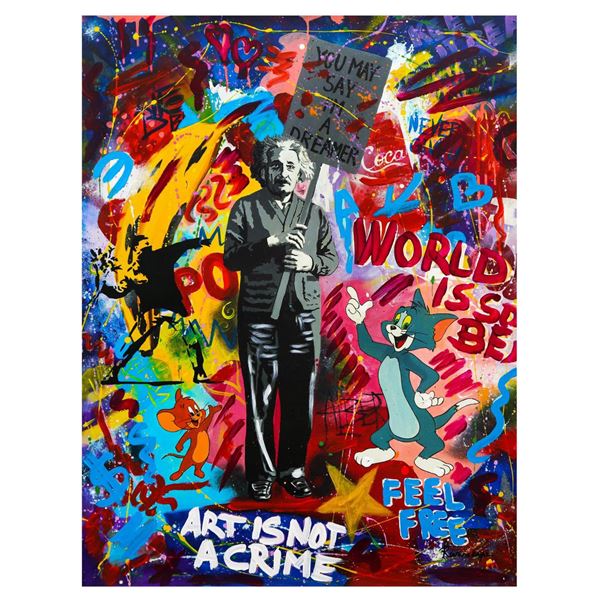 Nastya Rovenskaya- Mixed Media "You May Say I'm a Dreamer"