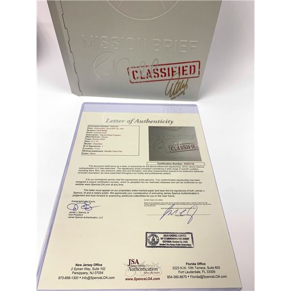 Signed Antman Metal Book JSA Letter