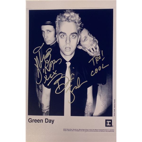 Autograph Signed Green Day Photo