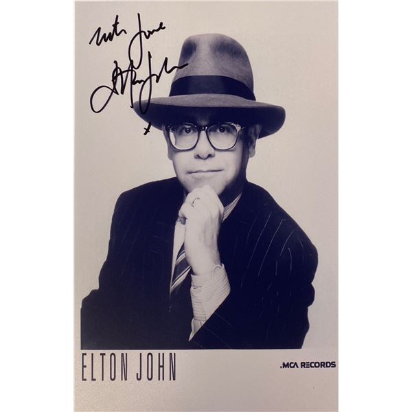 Autograph Signed Elton John Photo