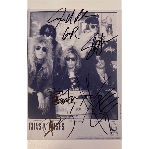 Autograph Signed Guns N Roses Photo
