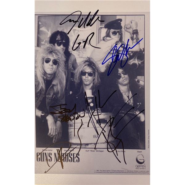 Autograph Signed Guns N Roses Photo