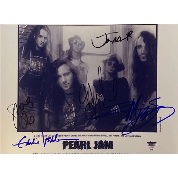 Autograph Signed Pearl Jam Photo