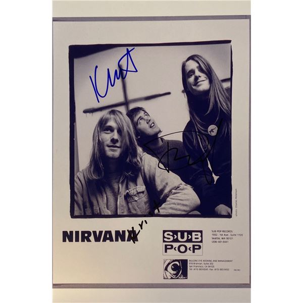 Autograph Signed Nirvana Photo