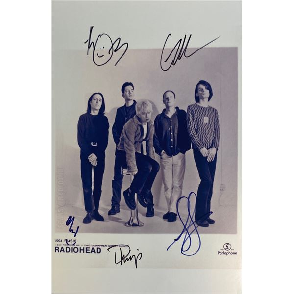 Autograph Signed Radiohead Photo