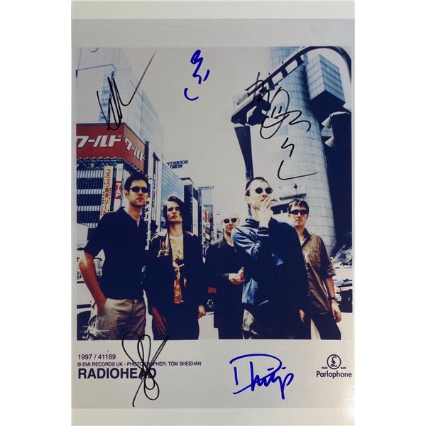 Autograph Signed Radiohead Photo