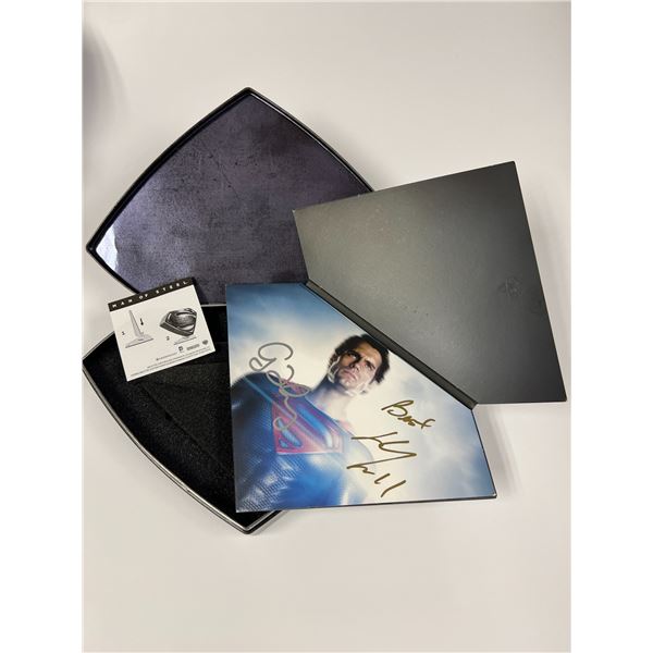 Autograph Signed Superman Logo Stand