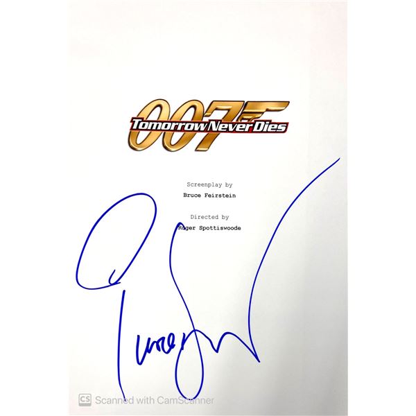 Autograph Signed Script Cover James Bond Tomorrow Never Dies