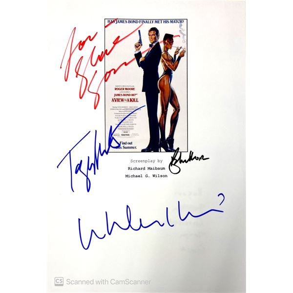 Autograph Signed Script Cover James Bond A View to a Kill