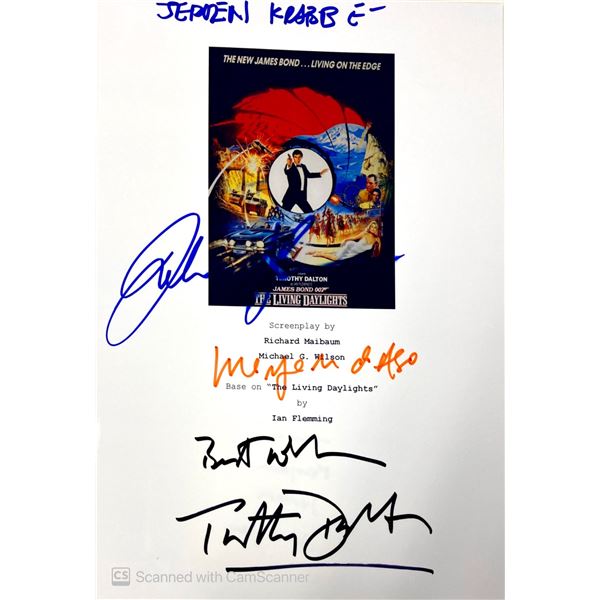 Autograph Signed Script Cover James Bond The Living Daylights
