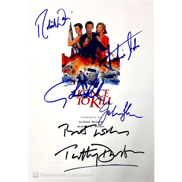 Autograph Signed Script Cover James Bond Licence to Kill