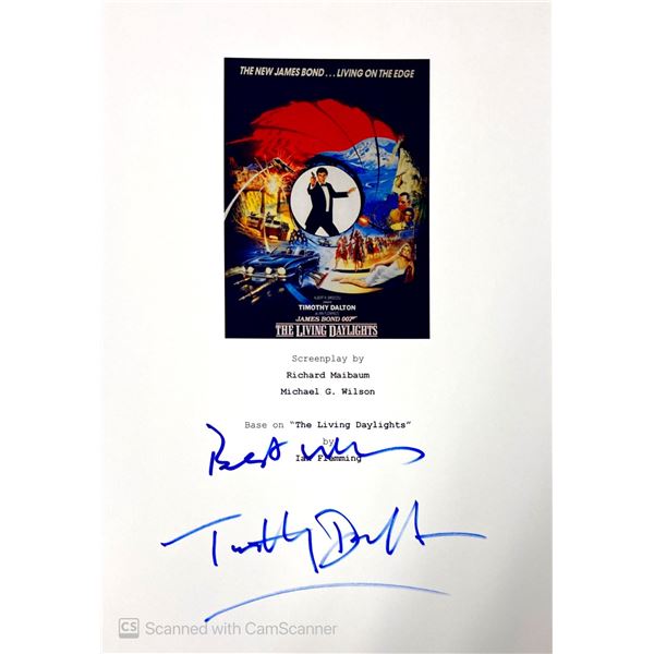 Autograph Signed Script Cover James Bond The Living Daylights