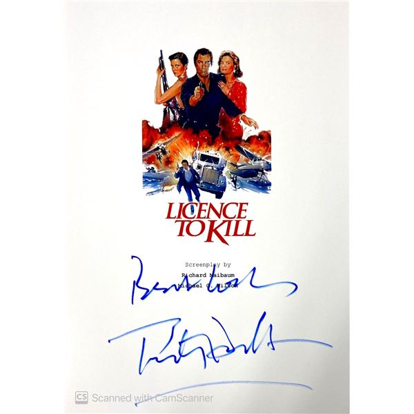 Autograph Signed Script Cover James Bond Licence to Kill