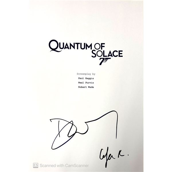 Autograph Signed Script Cover James Bond Quantum of Solace