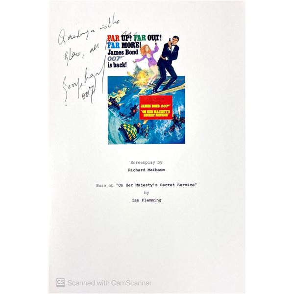 Autograph Signed Script Cover James Bond On Her Majesty's Secret Service