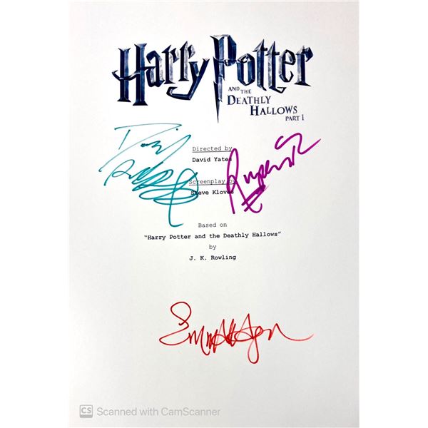Autograph Signed Script Cover Harry Potter and the Deathly Hollows Part I