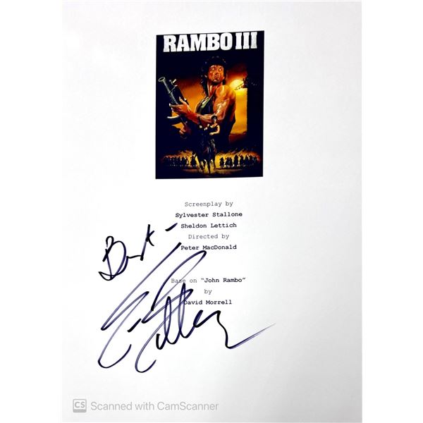 Autograph Signed Script Cover Rambo III