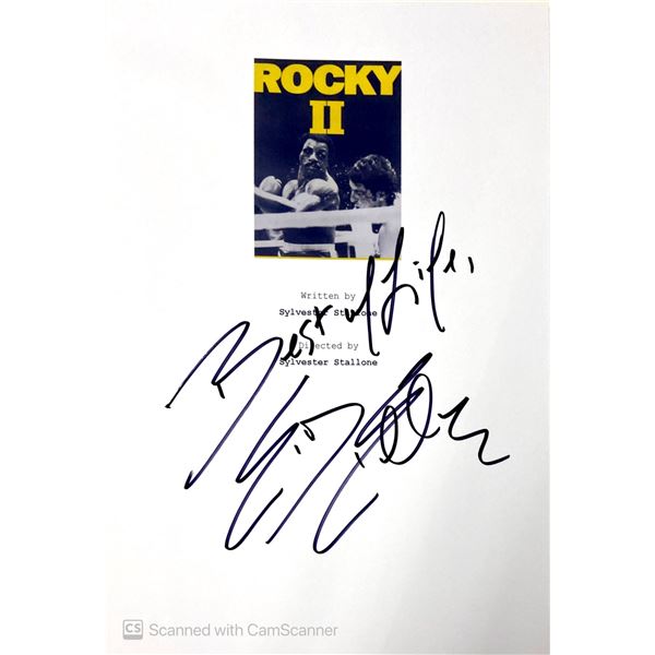 Autograph Signed Script Cover Rocky II