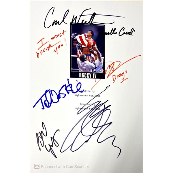 Autograph Signed Script Cover Rocky IV