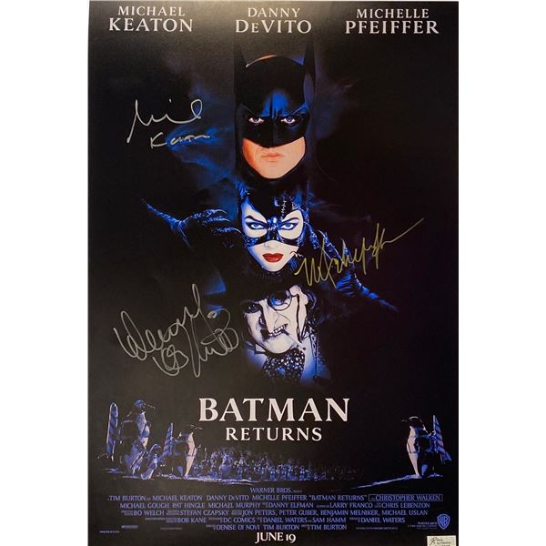 Autographed Batman Returns Michael Keaton Poster