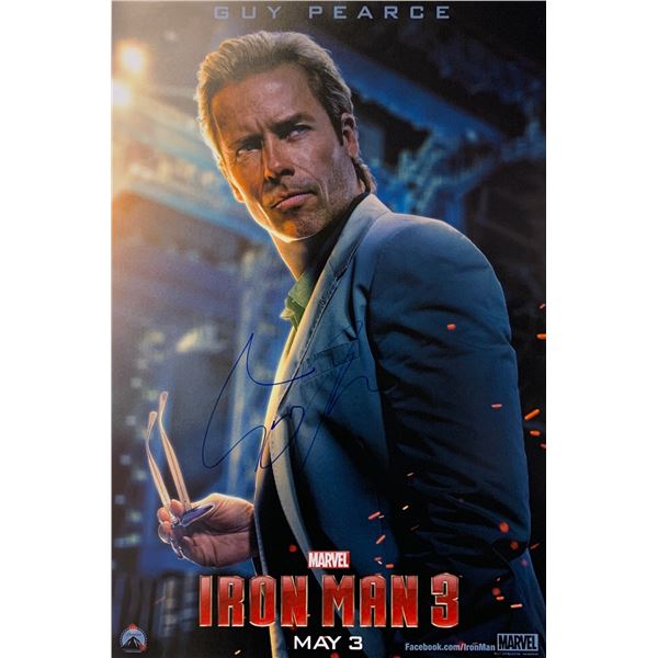 Guy Pearce Autographed Iron Man 3 Poster