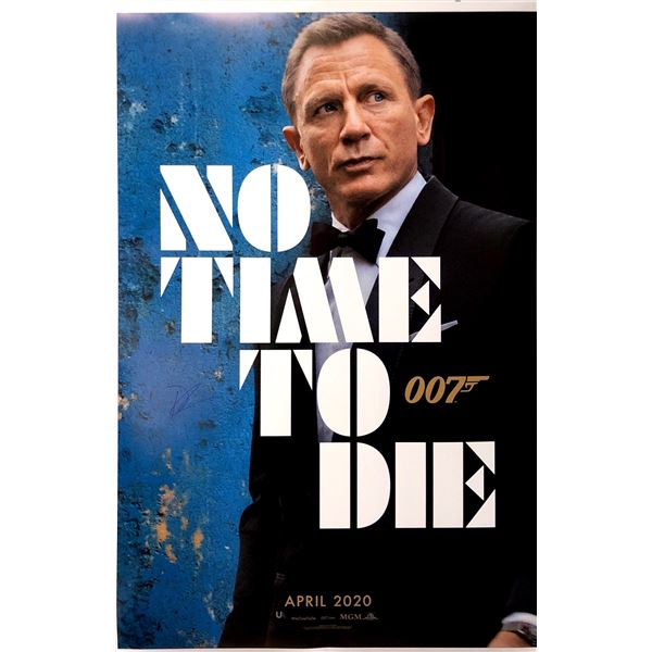 Daniel Craig Autographed James Bond 007 No Time To Die Poster