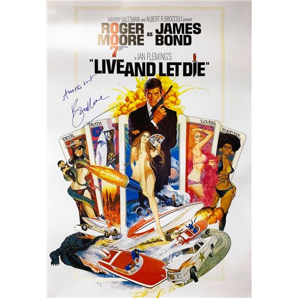 Autographed 007 Live and Let Die Poster