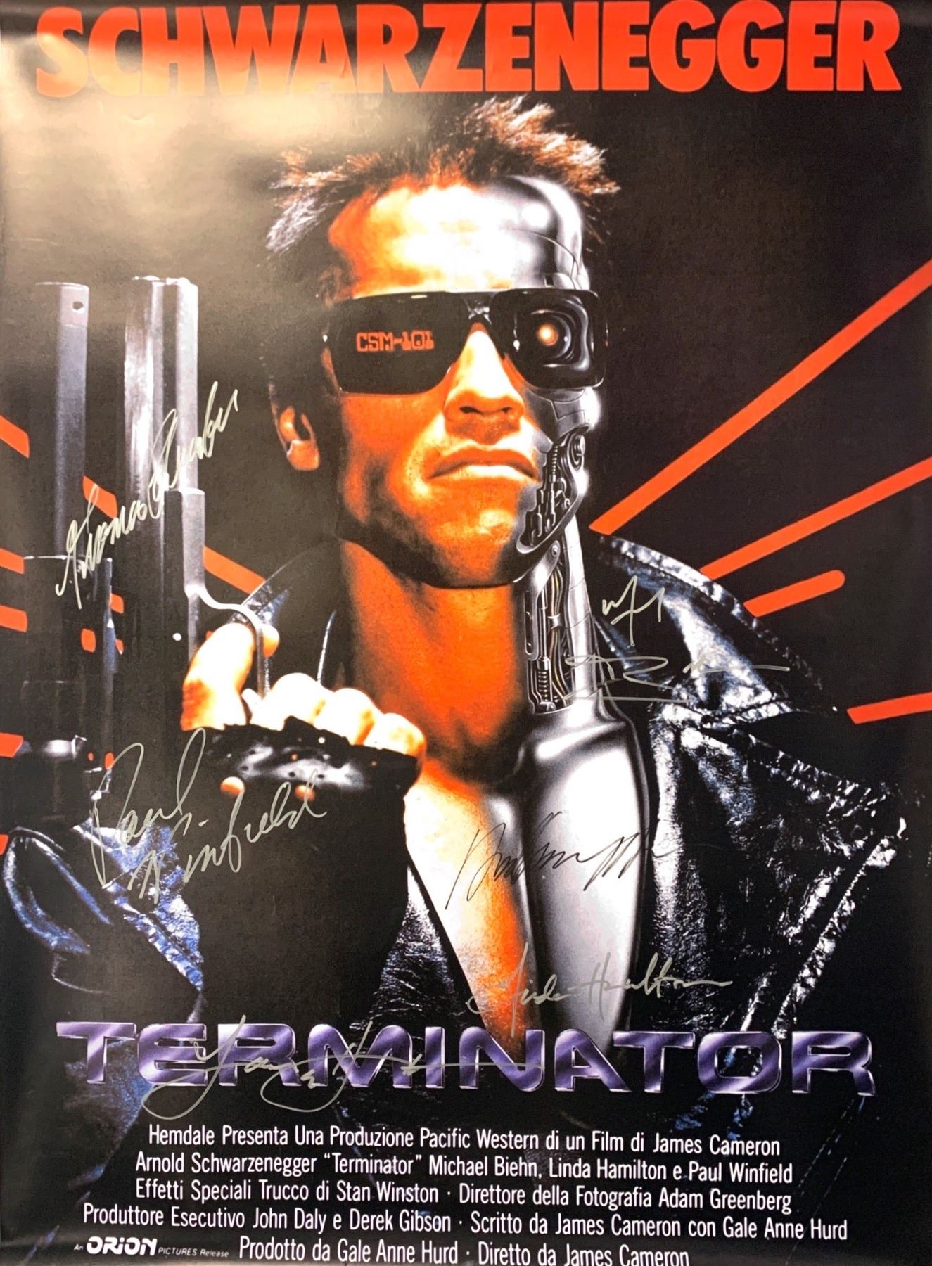 Terminator 3 Autographed Autographed Terminator 1 Poster