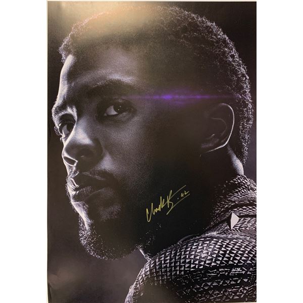 Autographed Avengers Endgame Chadwick Boseman Poster