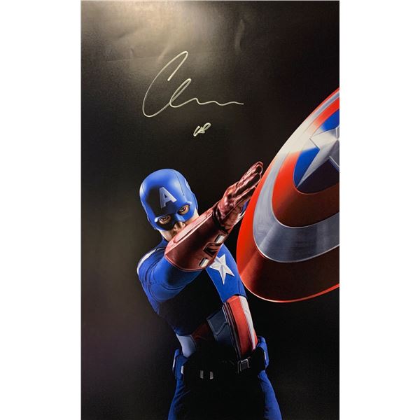 Autographed Avengers Chris Evans Poster
