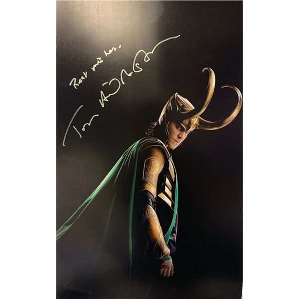 Autographed Thor Tom Hiddleston Poster