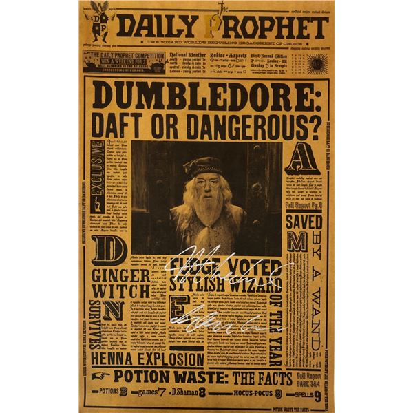 Harry Potter Michael Gambon Poster Autographed