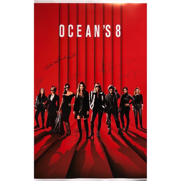 Autographed Oceans 8 Anne Hathaway Poster