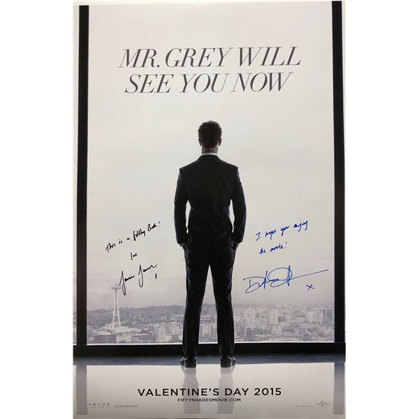 Autographed Fifty Shades of Grey Poster Dakota Johnson Jamie Dornan