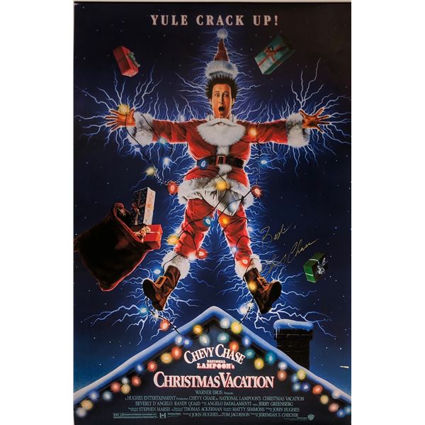 Christmas Vacation Chevy Chase Autographed Poster
