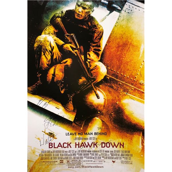 Black Hawk Down Poster Josh Hartnett Ewan McGregor William Fichtner Autographed Autographed