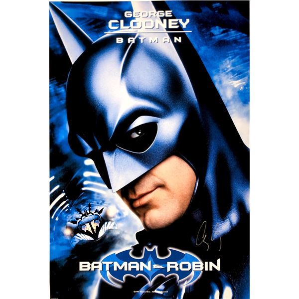 Autographed Batman Robin George Clooney Poster