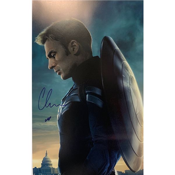 Autographed Captain America Chris Evans Poster