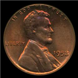 1958 Lincoln Cent Coin GEM Graded MS68 RED (COI-4174)