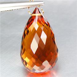 23.15ct RARE Magical Briolette Bi Color Citrine FLAWLESS (GEM-8996)